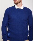 Pull 100% Laine Doongan col rond bleu